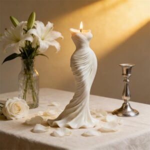 Bridal Gown Figurine Decorative Candle