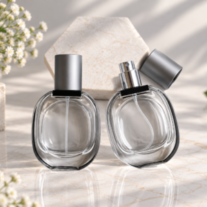 Clear Black Glass Perfume Spray Bottle