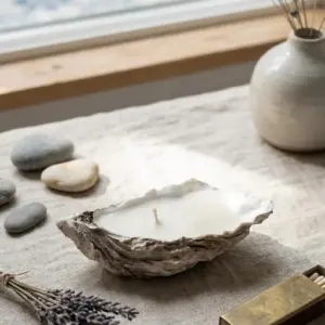 Coastal Oyster Shell Tealight Candle