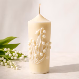 Lily Blossom Botanical Pillar Candle
