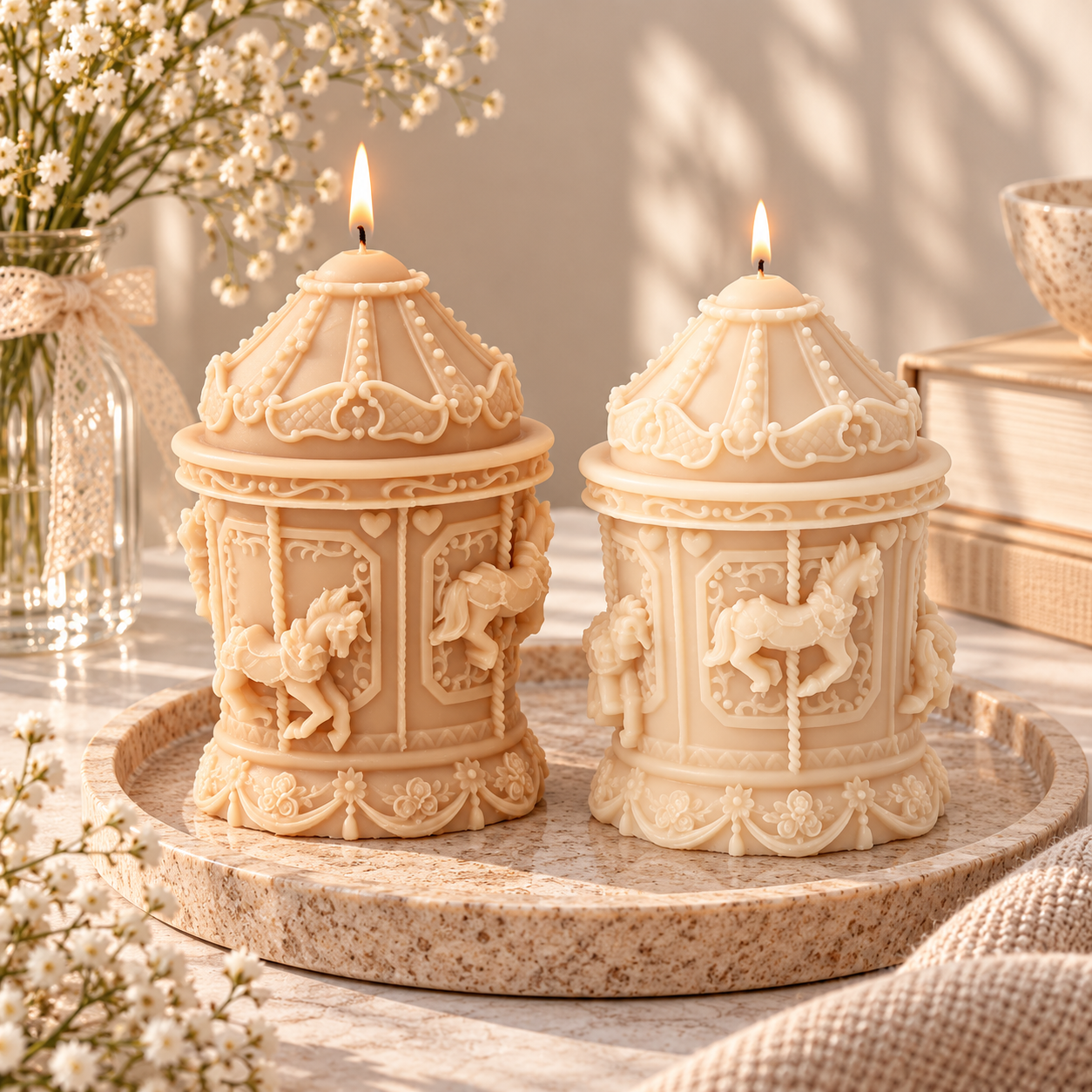 Nordic Carousel Sculptural Candle